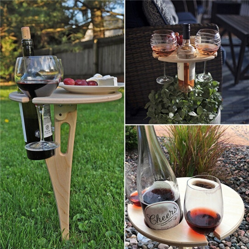 Foldable and Portable Outdoor Wine Table Foldable and Portable Outdoor Wine Table