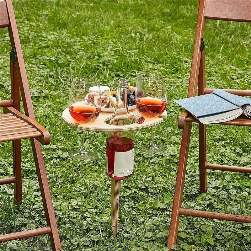 Foldable and Portable Outdoor Wine Table Foldable and Portable Outdoor Wine Table