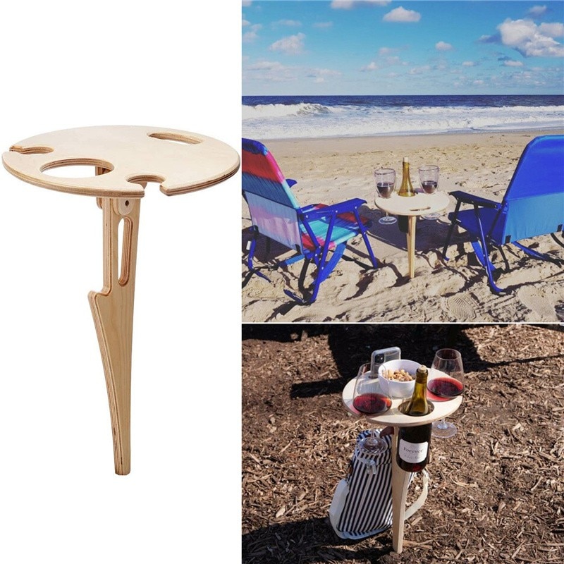 Foldable and Portable Outdoor Wine Table Foldable and Portable Outdoor Wine Table
