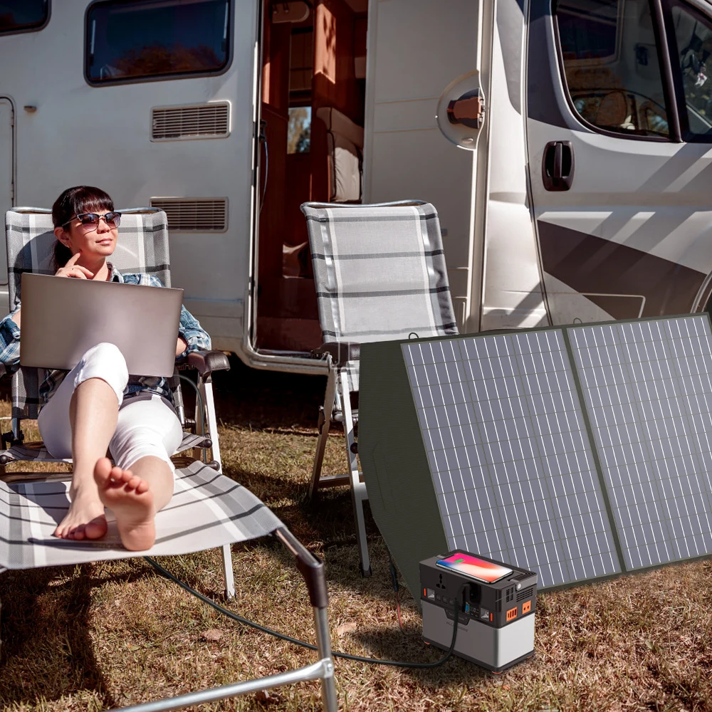 Foldable and Portable Solar Panel 100W Solar Battery Charger Outdoor Emergency Backup Power for Powerstation