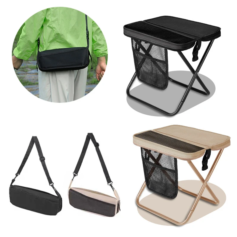 Foldable Backpack Stool Portable Folding Stool With Carry Bag Lightweight Mini Easy Carry Outdoor Chair For Travel For