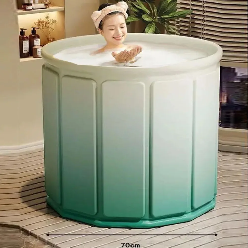 Foldable Bath Tub Portable Bathtub for Children and Adults Full Body Thickened Bath Bucket Long Term Temperature Locked