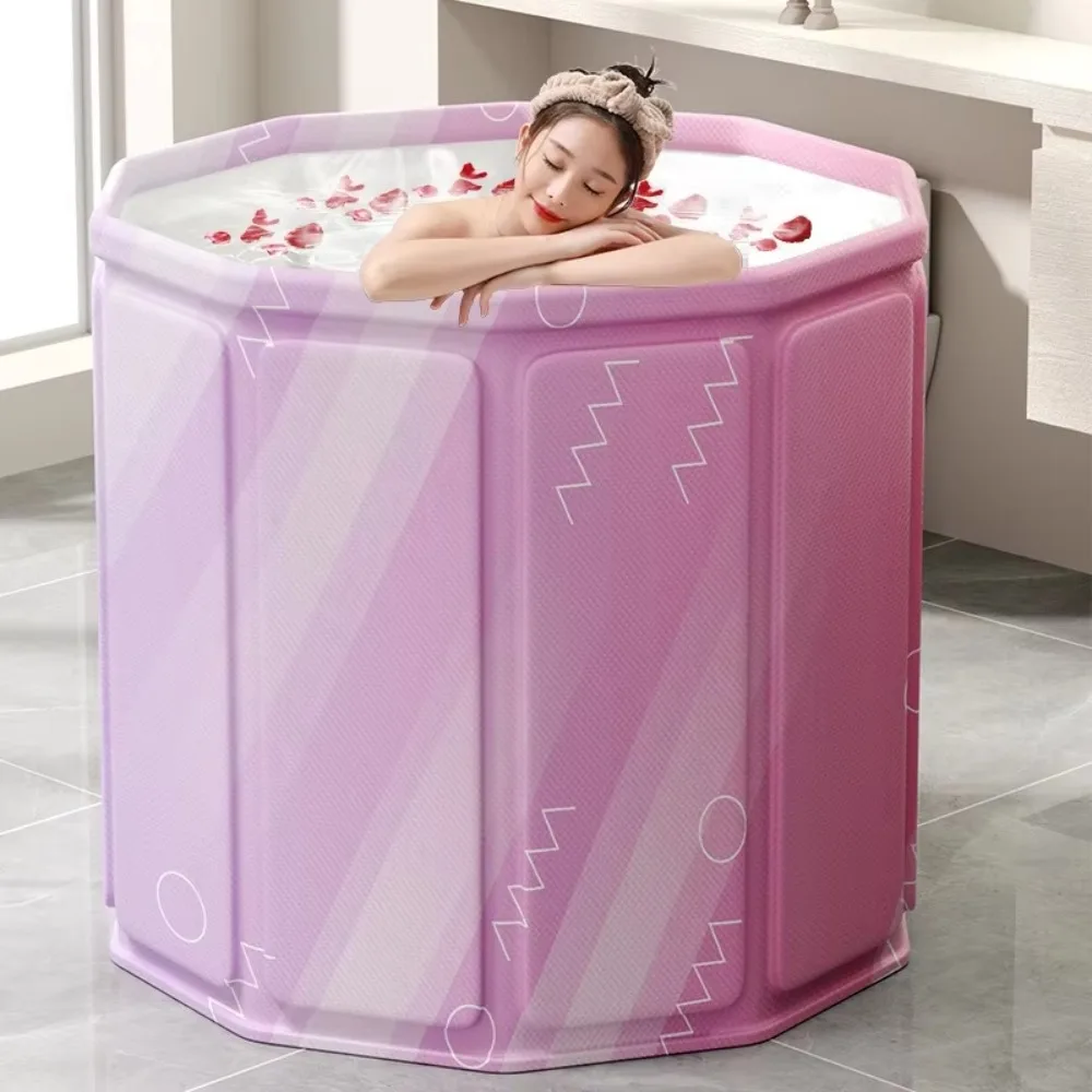 Foldable Bath Tub Portable Bathtub for Children and Adults Full Body Thickened Bath Bucket Long Term Temperature Locked
