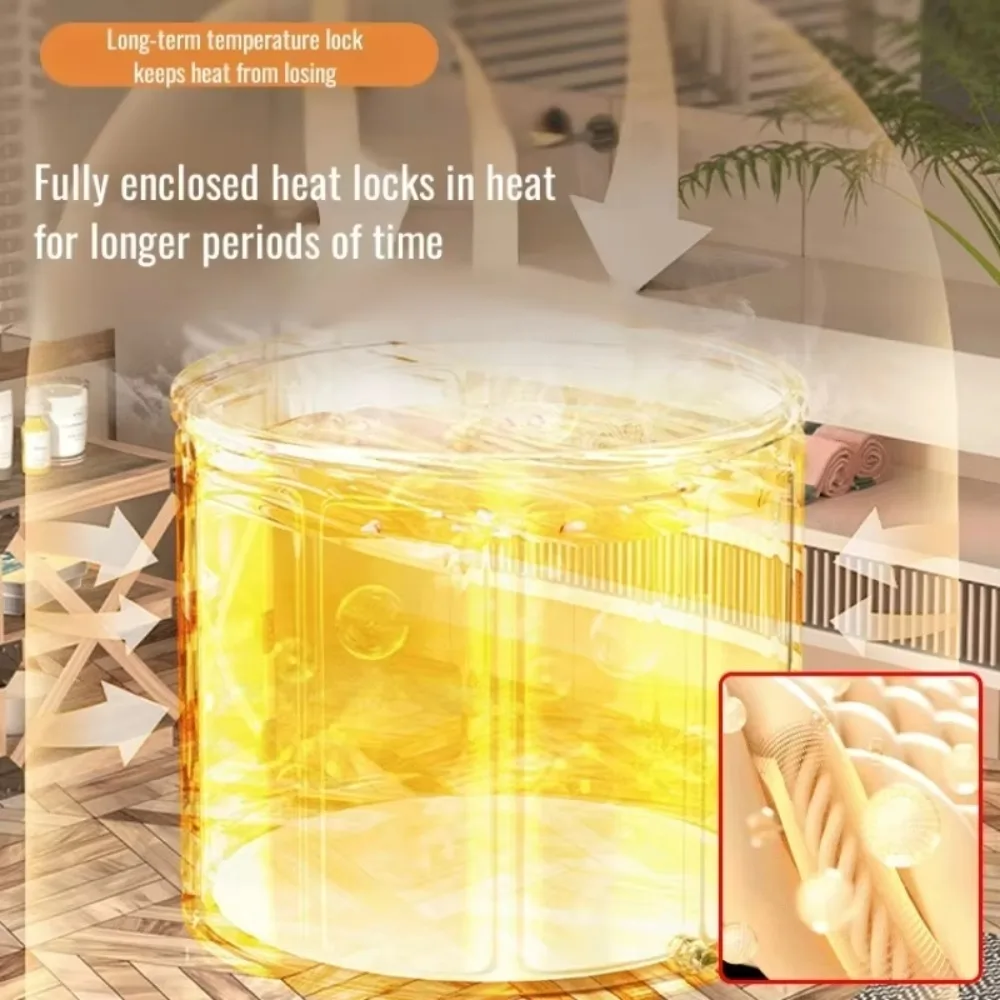 Foldable Bath Tub Portable Bathtub for Children and Adults Full Body Thickened Bath Bucket Long Term Temperature Locked