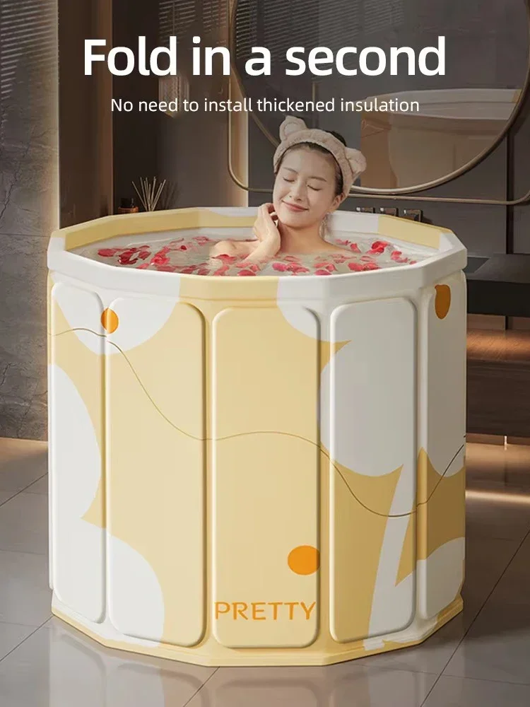 Foldable Bath Tub Thickened Environment-Friendly PVC Bath Tub Portable Bathtub for Children and Adults
