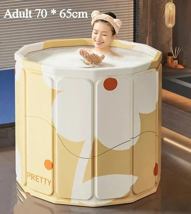 Foldable Bath Tub Thickened Environment-Friendly PVC Bath Tub Portable Bathtub for Children and Adults