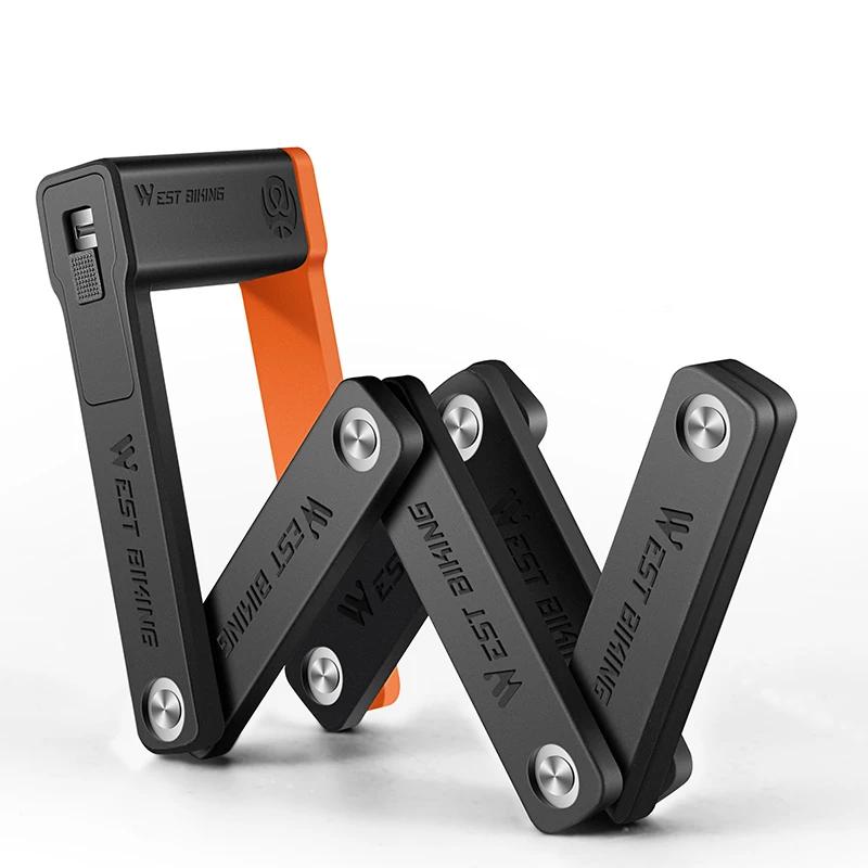 Foldable Bicycle Lock MTB Road Security Anti-theft Cycling Lock Scooter Electric Bike Chain Lock Bicycle Accessories