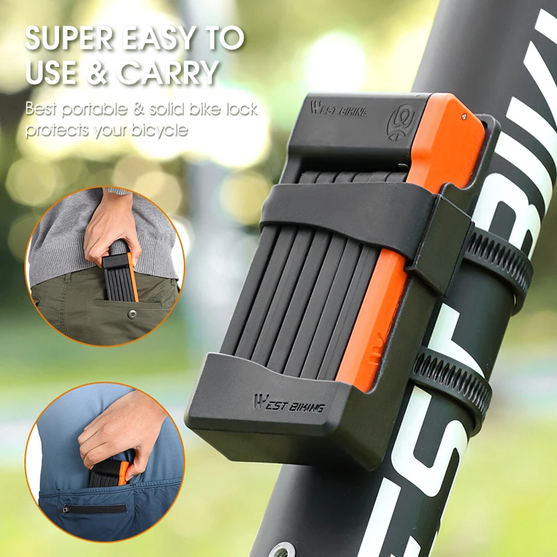 Foldable Bicycle Lock MTB Road Security Anti-theft Cycling Lock Scooter Electric Bike Chain Lock Bicycle Accessories