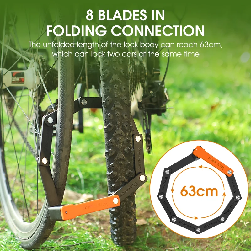 Foldable Bicycle Lock MTB Road Security Anti-theft Cycling Lock Scooter Electric Bike Chain Lock Bicycle Accessories