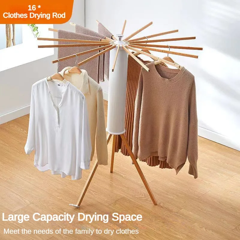 Foldable Clothes Drying Rack, Rotary Laundry Hanger, Clothes Drying Rack with 16 Poles, Installation-free Home Clothes Foldable Clothes Drying Rack, Rotary Laundry Hanger, Clothes Drying Rack with 16 Poles, Installation-free Home Clothes
