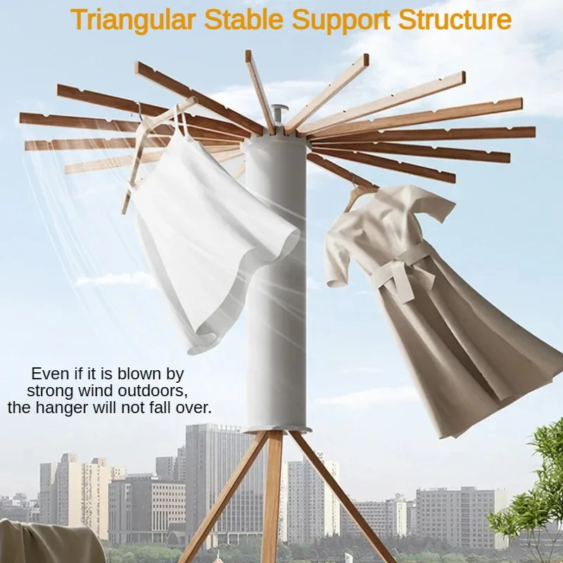 Foldable Clothes Drying Rack, Rotary Laundry Hanger, Clothes Drying Rack with 16 Poles, Installation-free Home Clothes Foldable Clothes Drying Rack, Rotary Laundry Hanger, Clothes Drying Rack with 16 Poles, Installation-free Home Clothes