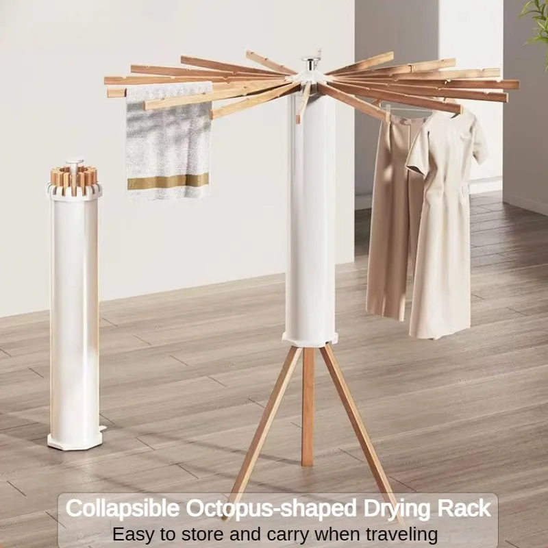 Foldable Clothes Drying Rack, Rotary Laundry Hanger, Clothes Drying Rack with 16 Poles, Installation-free Home Clothes Foldable Clothes Drying Rack, Rotary Laundry Hanger, Clothes Drying Rack with 16 Poles, Installation-free Home Clothes