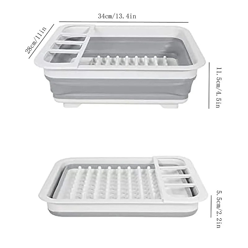 Foldable Dish Rack Kitchen Storage Water Leakage Plastic Tableware Bowl Dinnerware Drain Bowl Tray Home Drying Rack
