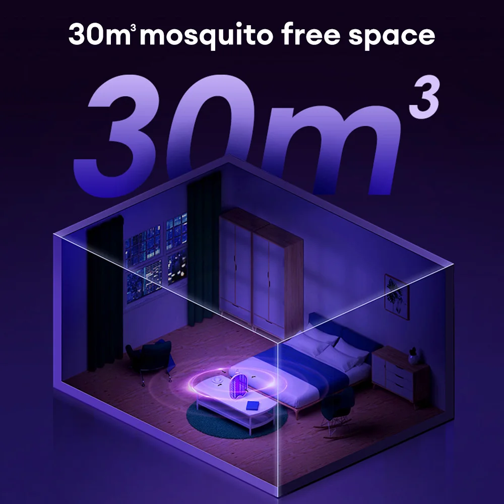 Foldable Electric Mosquito Killer Fly Swatter Trap USB Rechargeable Mosquito Racket Insect Killer with UV Light Bug