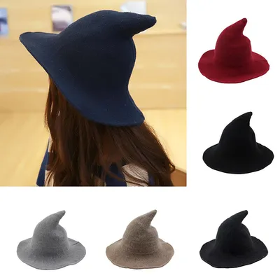 Foldable Fashion Wool Witch Hat