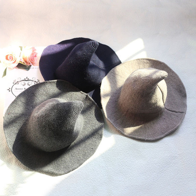 Foldable Fashion Wool Witch Hat