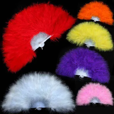 Foldable Fluffy Feather Hand Fan