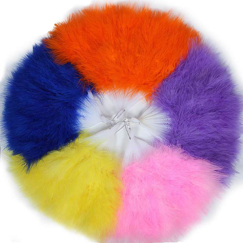 Foldable Fluffy Feather Hand Fan