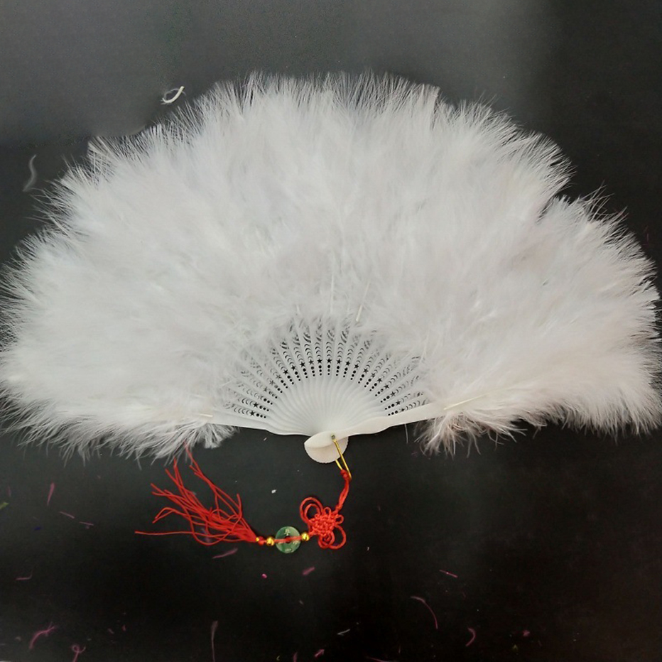 Foldable Fluffy Feather Hand Fan