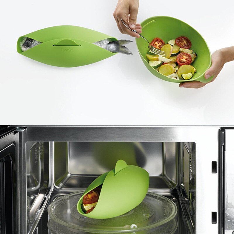 Foldable Food-Safe Silicone Microwave Steamer Foldable Food-Safe Silicone Microwave Steamer