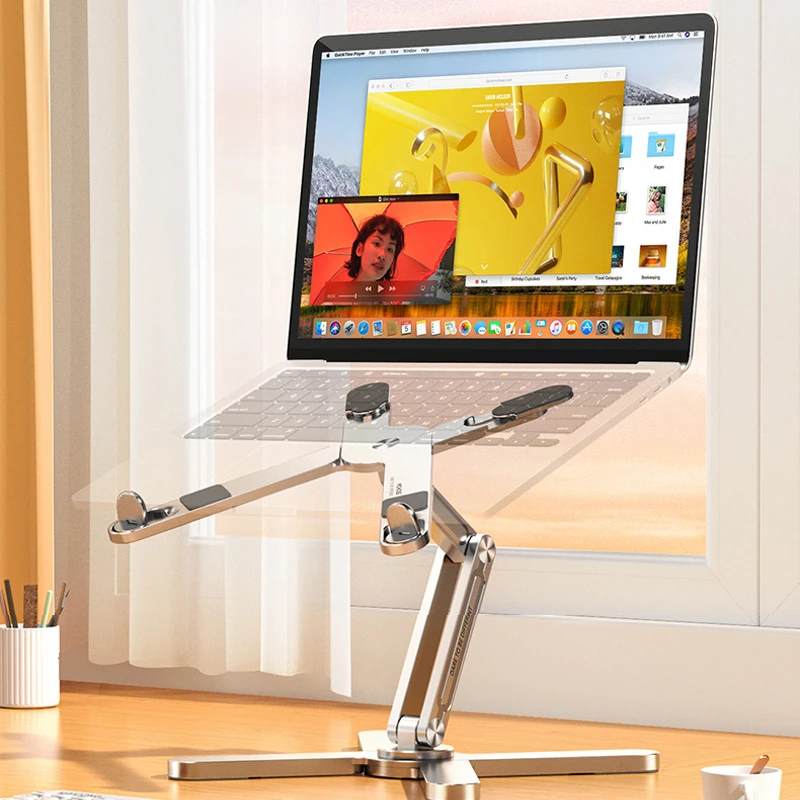 Foldable Laptop Stand 360°Rotation Notebook Table Aluminum Alloy Holder Portable Book Tablet Bracket with Heat Foldable Laptop Stand 360°Rotation Notebook Table Aluminum Alloy Holder Portable Book Tablet Bracket with Heat