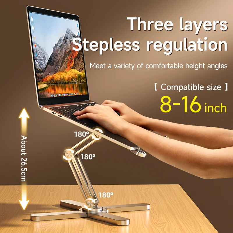 Foldable Laptop Stand 360°Rotation Notebook Table Aluminum Alloy Holder Portable Book Tablet Bracket with Heat Foldable Laptop Stand 360°Rotation Notebook Table Aluminum Alloy Holder Portable Book Tablet Bracket with Heat