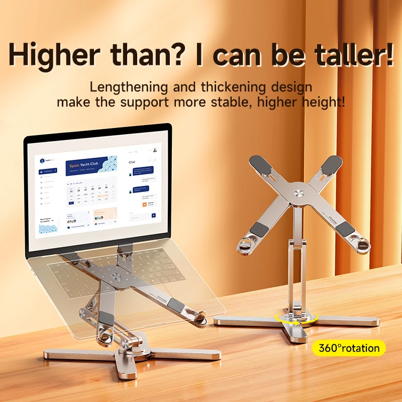 Foldable Laptop Stand 360°Rotation Notebook Table Aluminum Alloy Holder Portable Book Tablet Bracket with Heat Foldable Laptop Stand 360°Rotation Notebook Table Aluminum Alloy Holder Portable Book Tablet Bracket with Heat