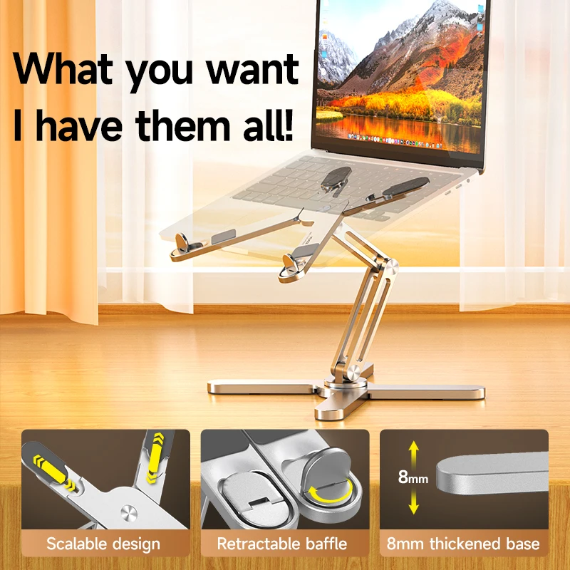 Foldable Laptop Stand 360°Rotation Notebook Table Aluminum Alloy Holder Portable Book Tablet Bracket with Heat Foldable Laptop Stand 360°Rotation Notebook Table Aluminum Alloy Holder Portable Book Tablet Bracket with Heat