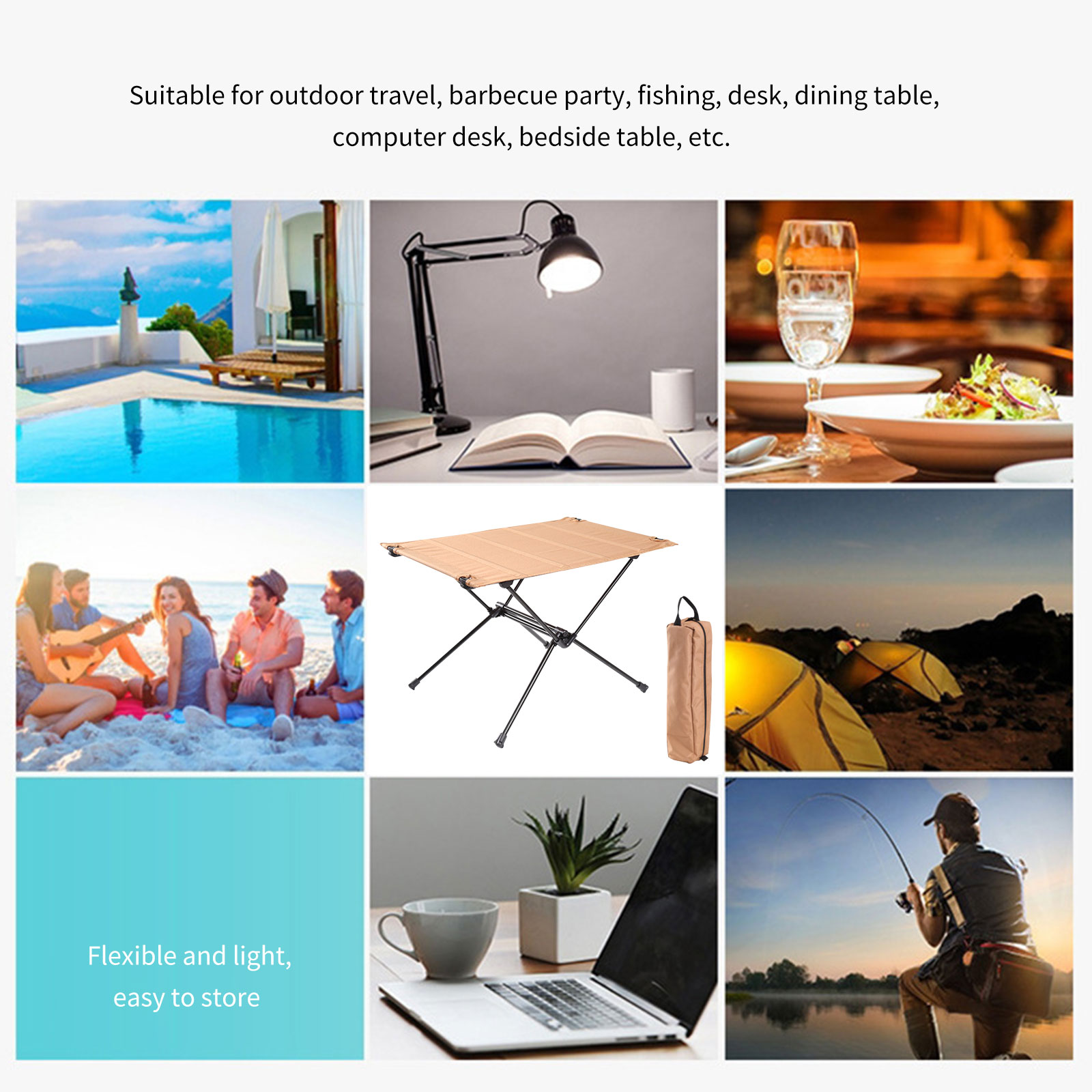 Foldable Mini Camping Table with Bag