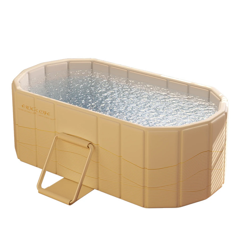 Foldable Portable Hot Tub with Dual Drainage Design for Home Gym Large Collapsible Ice Bath Tub for Relaxation Foldable Portable Hot Tub with Dual Drainage Design for Home Gym Large Collapsible Ice Bath Tub for Relaxation