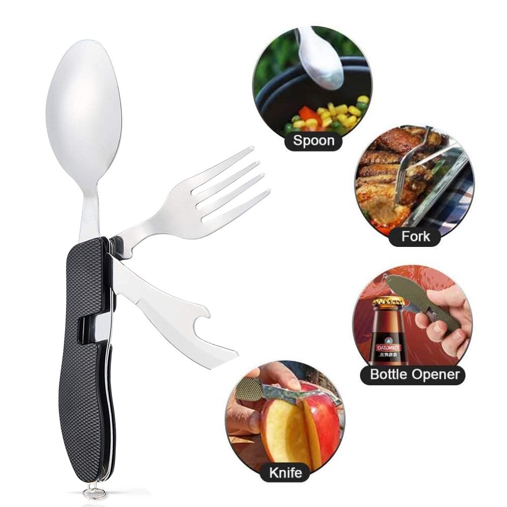 Foldable Tableware Knife Spoon Fork Camping Knife Fork Spoon Combination Tableware Outdoor Portable Multifunctional Foldable Tableware Knife Spoon Fork Camping Knife Fork Spoon Combination Tableware Outdoor Portable Multifunctional