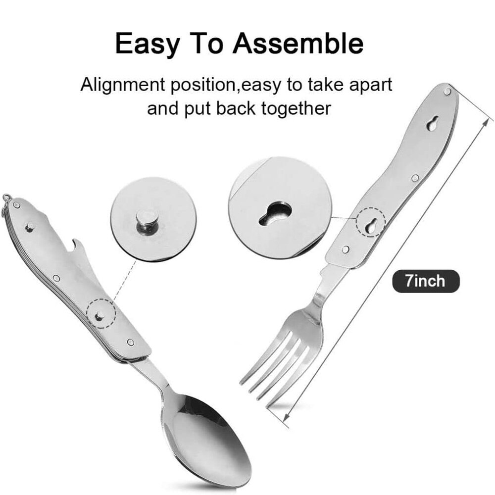 Foldable Tableware Knife Spoon Fork Camping Knife Fork Spoon Combination Tableware Outdoor Portable Multifunctional Foldable Tableware Knife Spoon Fork Camping Knife Fork Spoon Combination Tableware Outdoor Portable Multifunctional