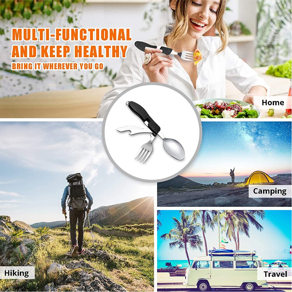 Foldable Tableware Knife Spoon Fork Camping Knife Fork Spoon Combination Tableware Outdoor Portable Multifunctional Foldable Tableware Knife Spoon Fork Camping Knife Fork Spoon Combination Tableware Outdoor Portable Multifunctional
