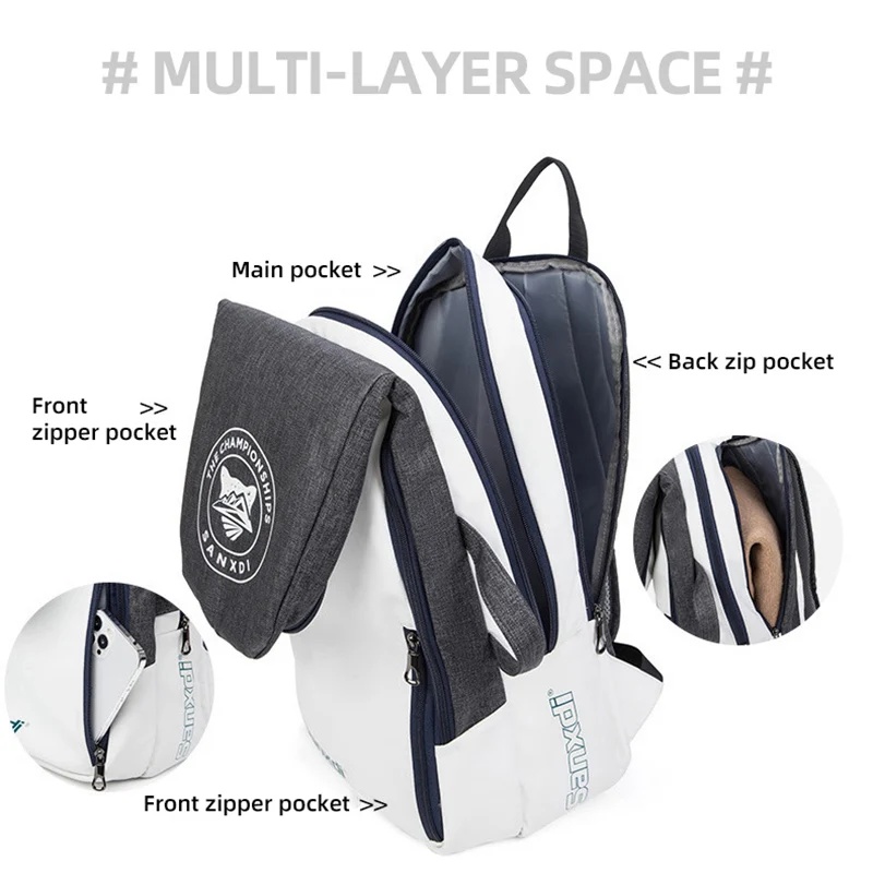 Foldable Tennis Paddle Backpack Squash Badminton Racket Bag Padel Racquetball Carrying Handbag Man Large Capacity