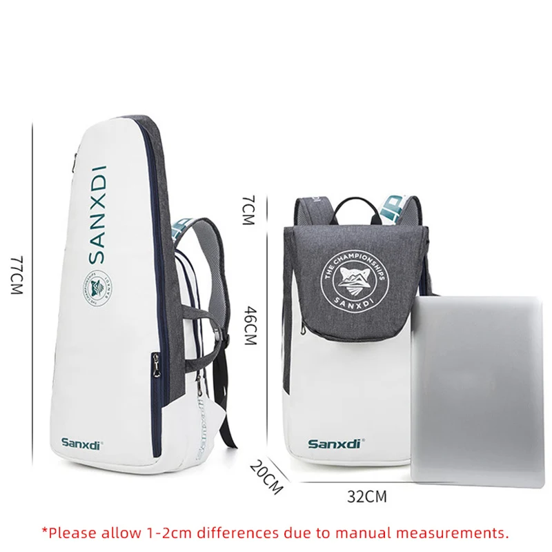 Foldable Tennis Paddle Backpack Squash Badminton Racket Bag Padel Racquetball Carrying Handbag Man Large Capacity