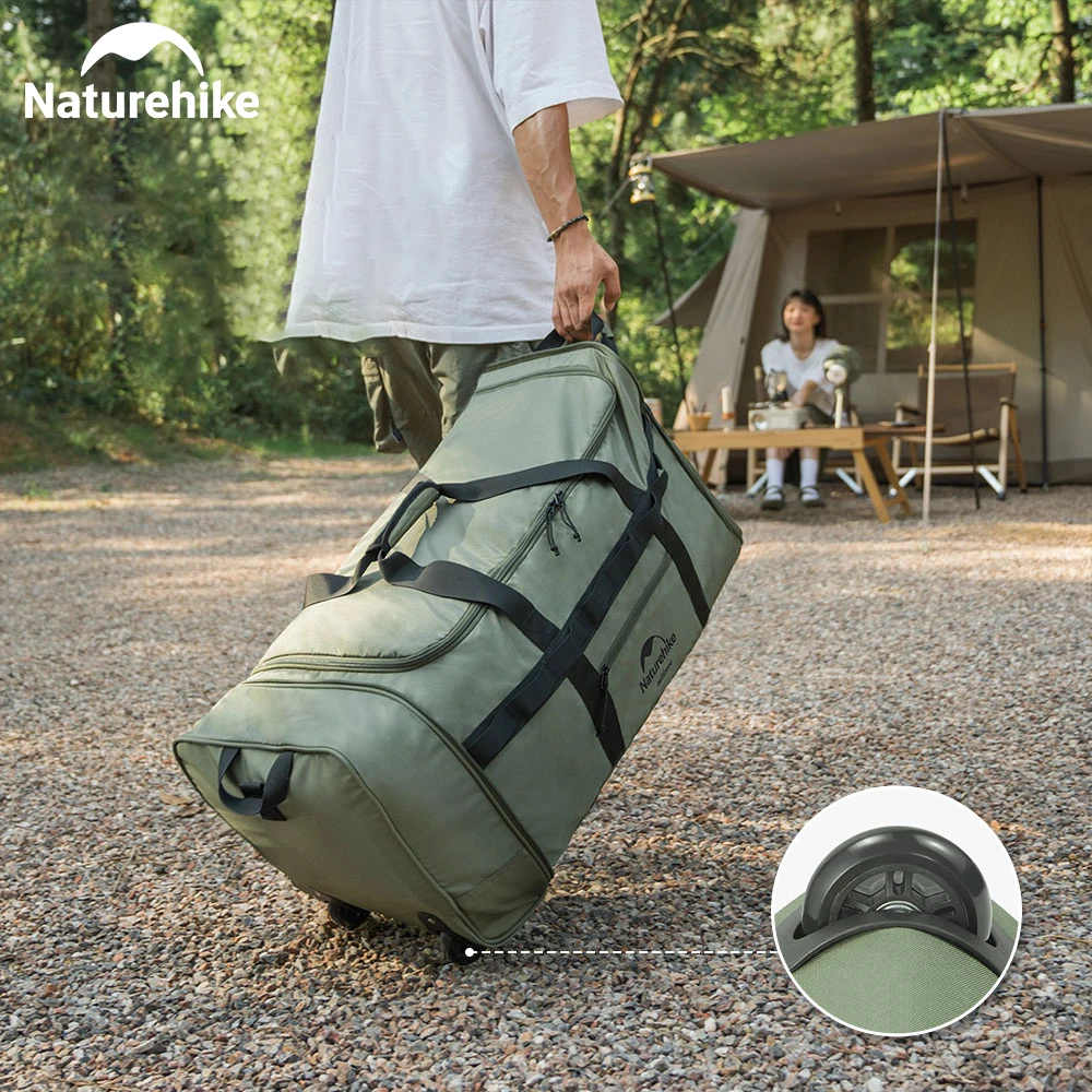 Foldable Towing Wheel Bag Camping Storage Bag Portable Outdoor Travel Large Capacity Luggage