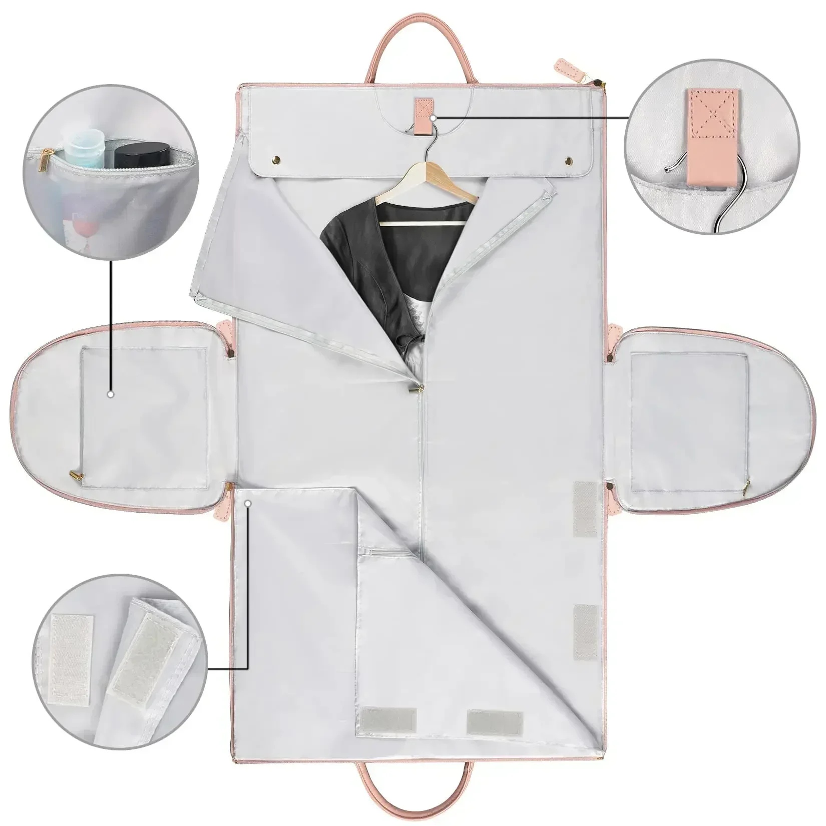 Foldable Travel Convenient Carry-on Clothing Bag Large Capacity PU Leather Duffel Bag Portable Business Travel Bag
