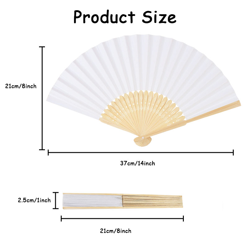 Foldable White Paper Fans (10pcs)