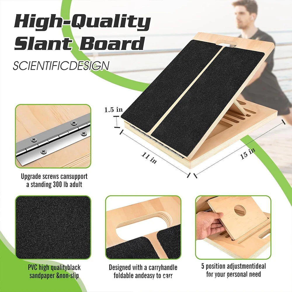 Foldable Wooden Incline Board Adjustable Calf Ankle Stretcher Plyometric Home Stretching Balance Training Fitness Foldable Wooden Incline Board Adjustable Calf Ankle Stretcher Plyometric Home Stretching Balance Training Fitness