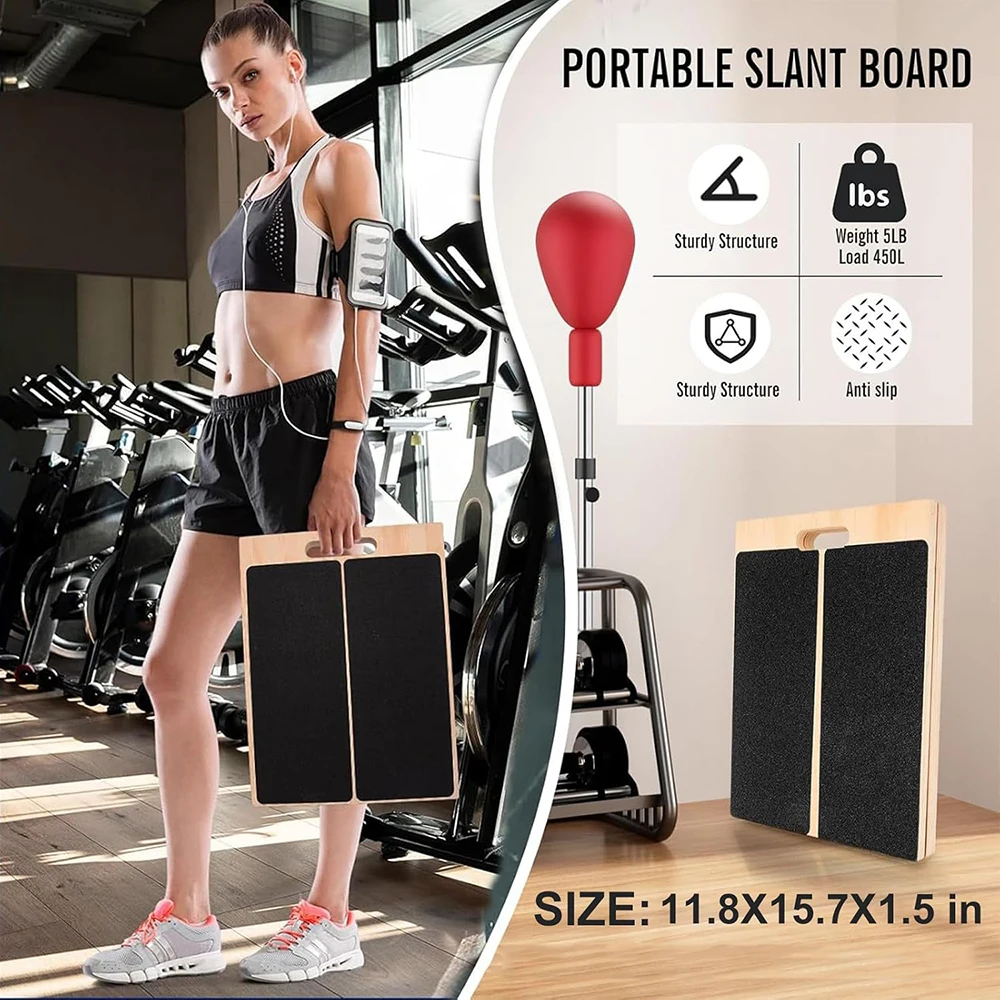 Foldable Wooden Incline Board Adjustable Calf Ankle Stretcher Plyometric Home Stretching Balance Training Fitness Foldable Wooden Incline Board Adjustable Calf Ankle Stretcher Plyometric Home Stretching Balance Training Fitness