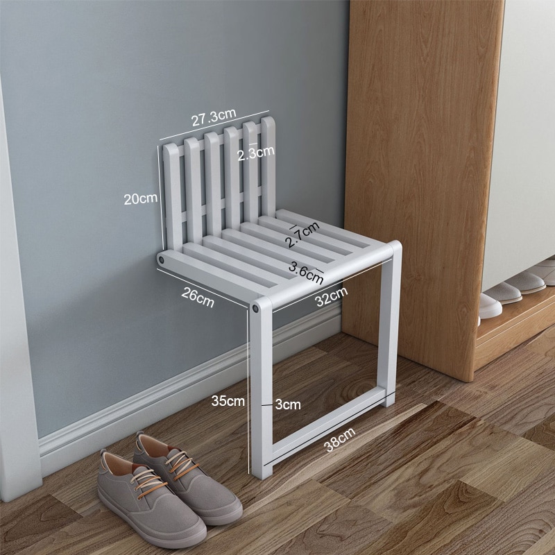 Foldable Wooden Wall Mounted Stool