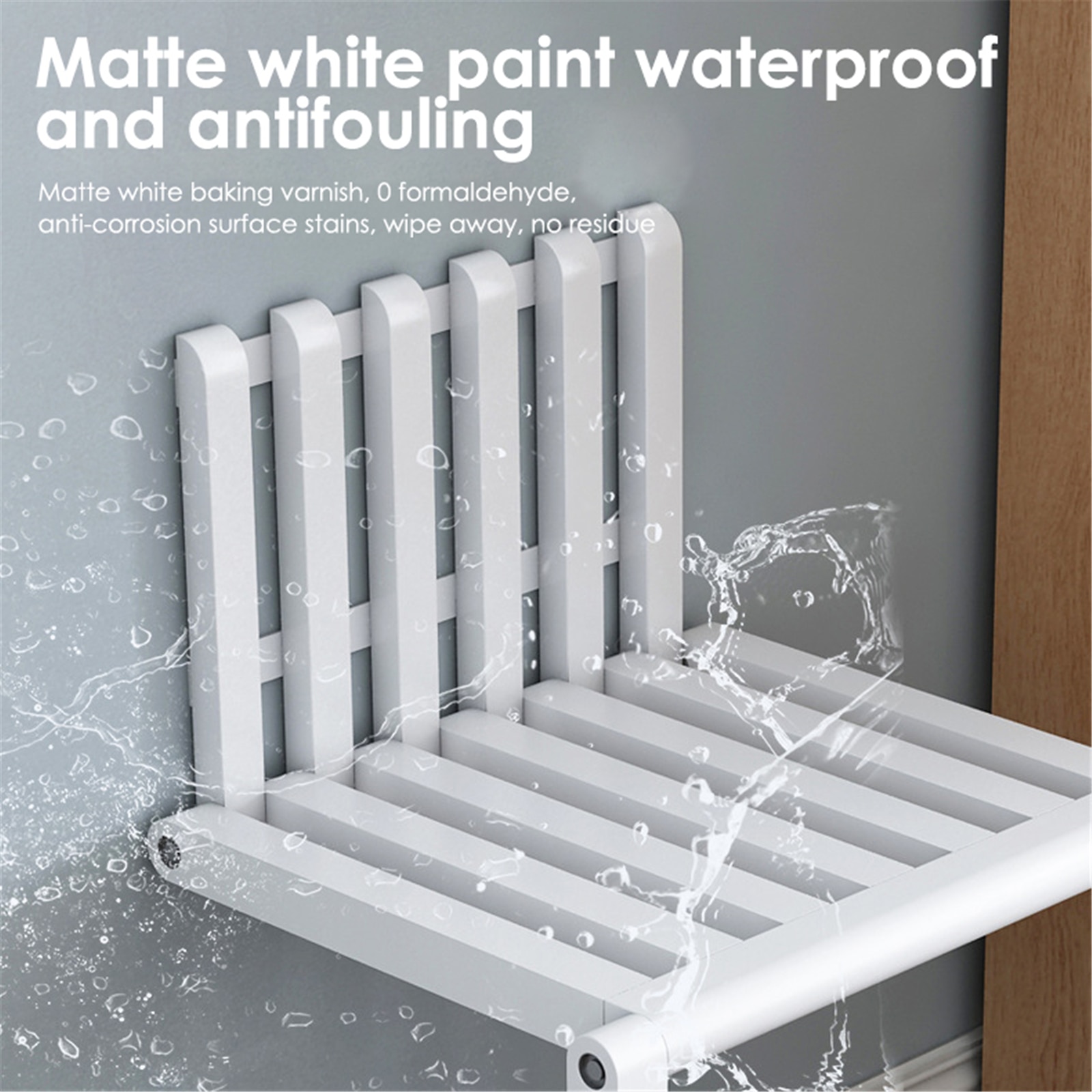 Foldable Wooden Wall Mounted Stool