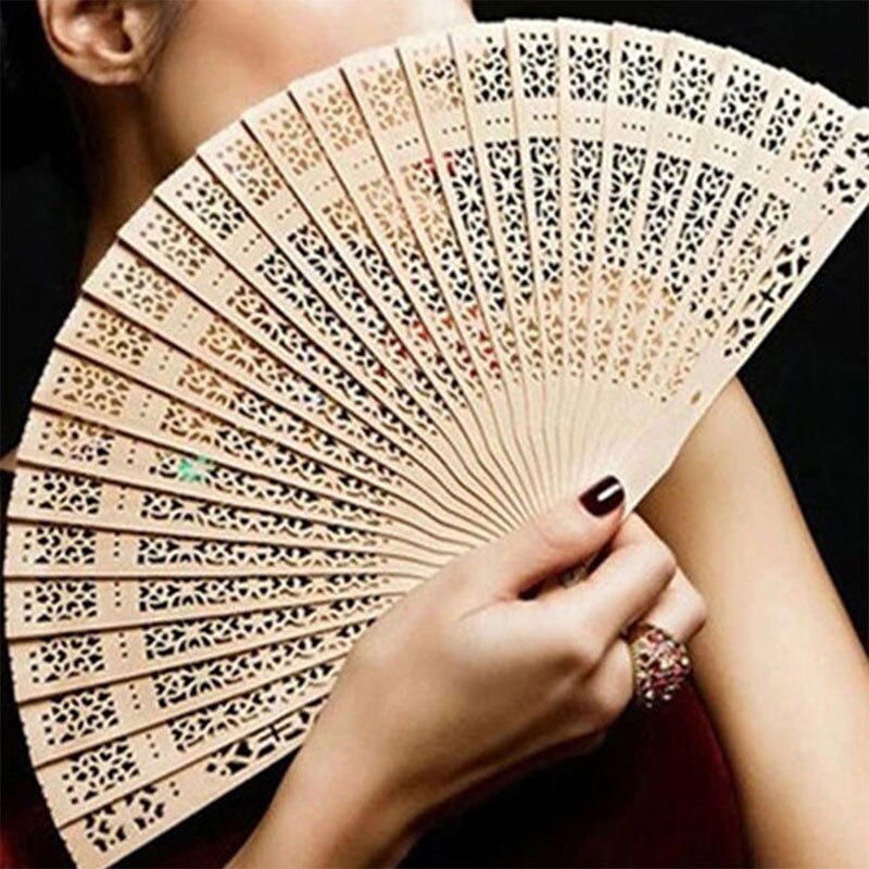 Folding Carved Wooden Hand Fan