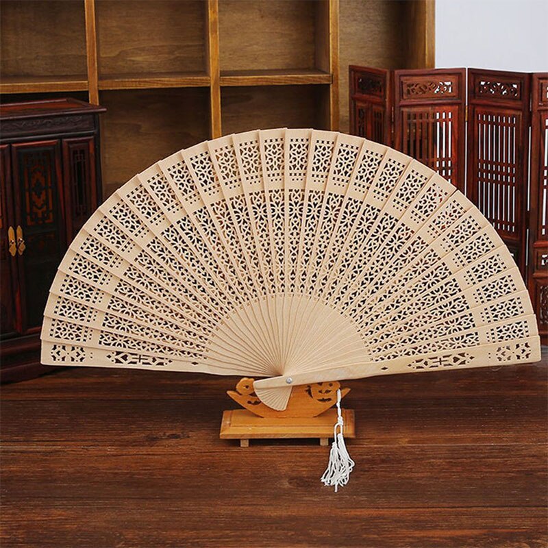 Folding Carved Wooden Hand Fan