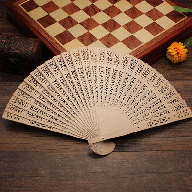 Folding Carved Wooden Hand Fan