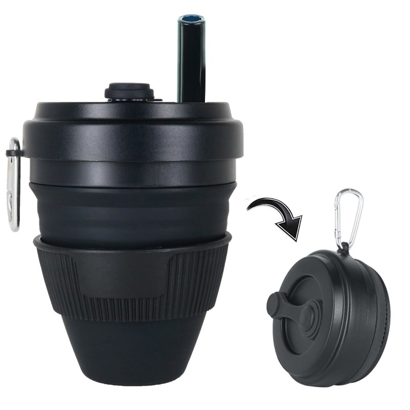 Folding Cup Reusable Cup with Straw Folding Cup Reusable Cup with Straw