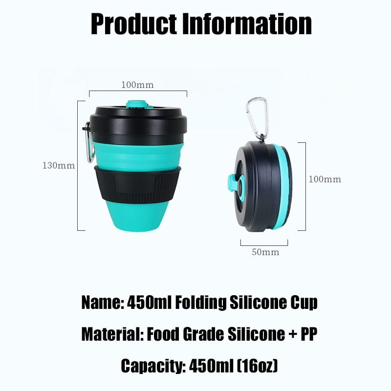 Folding Cup Reusable Cup with Straw