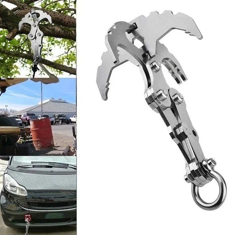 Folding Gravity Grab Hook Outdoor Rock Climbing Rescue Claw Survival Mountaineering Hook Tool Multifunctional Stainless