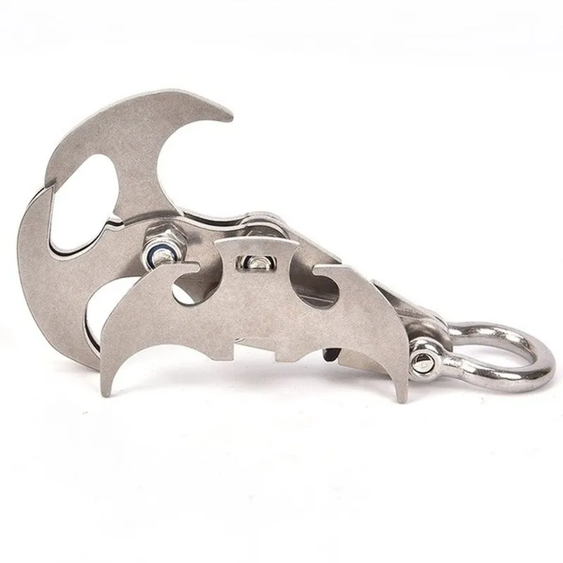 Folding Gravity Grab Hook Outdoor Rock Climbing Rescue Claw Survival Mountaineering Hook Tool Multifunctional Stainless