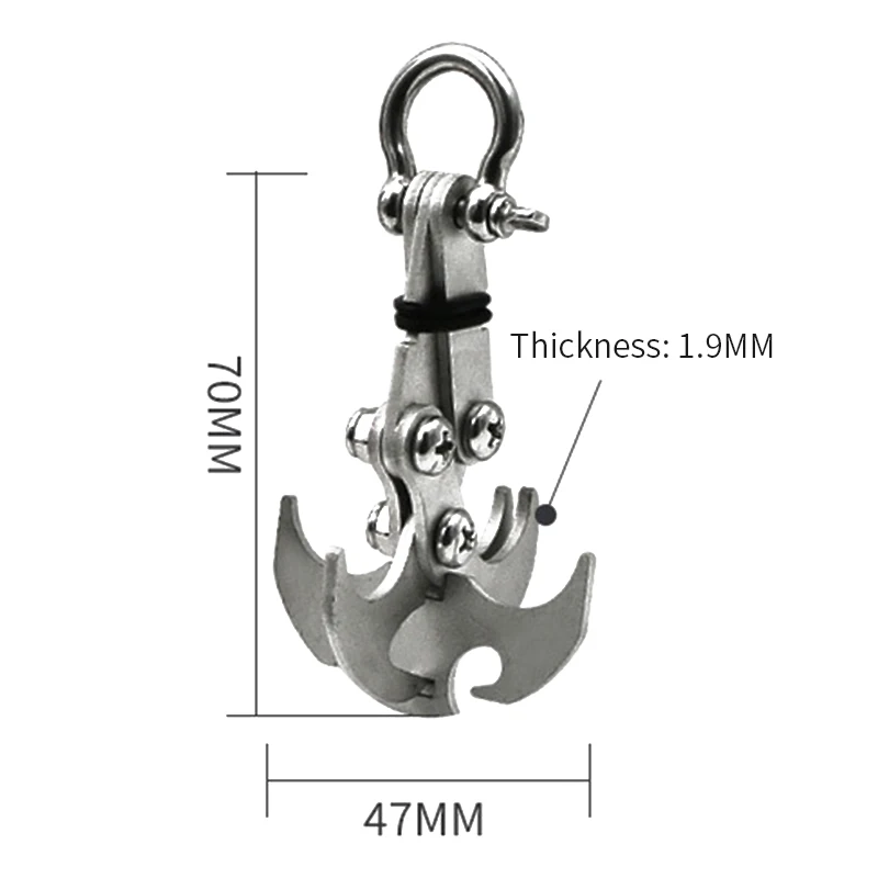 Folding Gravity Grab Hook Outdoor Rock Climbing Rescue Claw Survival Mountaineering Hook Tool Multifunctional Stainless